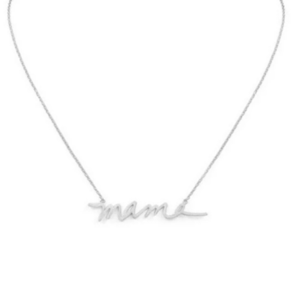 Mama Cursive necklace in SILVER